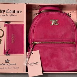 Juicy Couture Pink Velvet Backpack Set